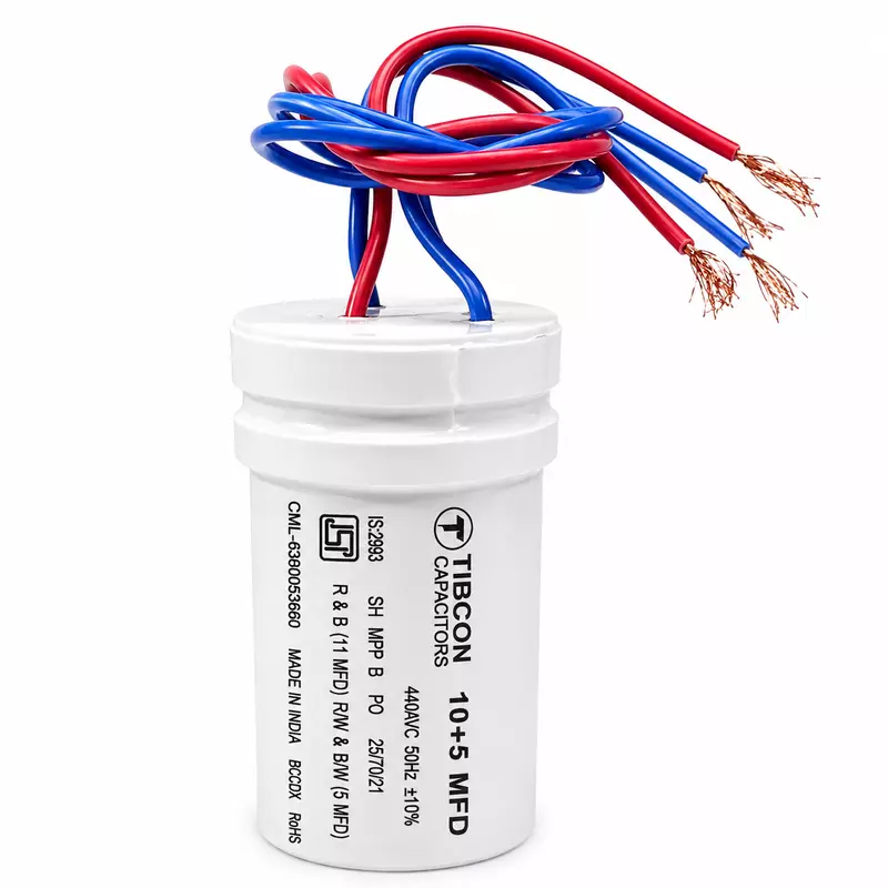 TIBCON 10+5 MFD Washing Machine Dual Capacitor