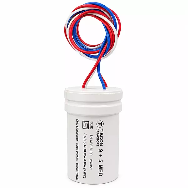 TIBCON 9+5 MFD 440V (40X60) PP Washing Machine Dual CAPACITOR