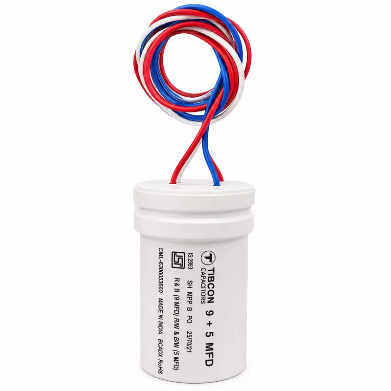 TIBCON 9+5 MFD 440V (40X60) PP Washing Machine Dual CAPACITOR