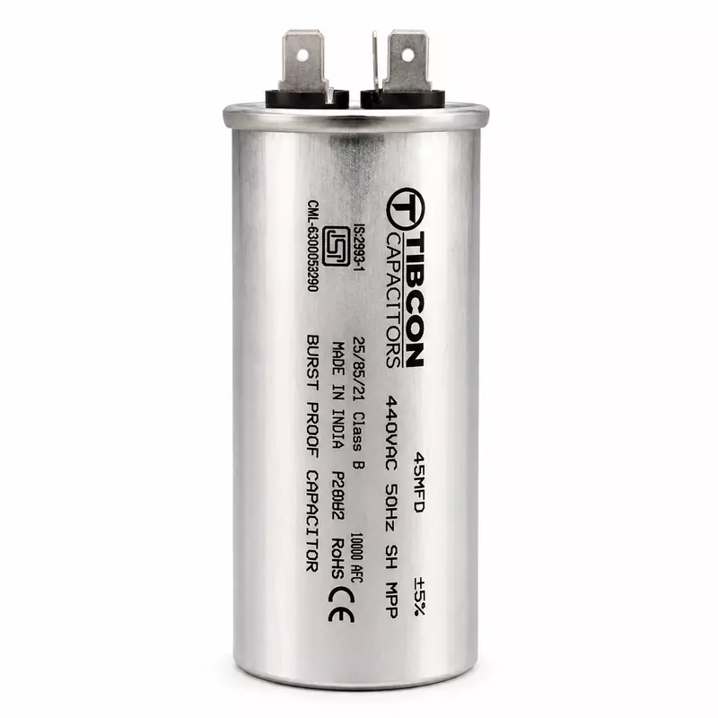 TIBCON 45 MFD (40x102) 440V AL MT AIR CONDITIONERS BURST PROOF CAPACITOR