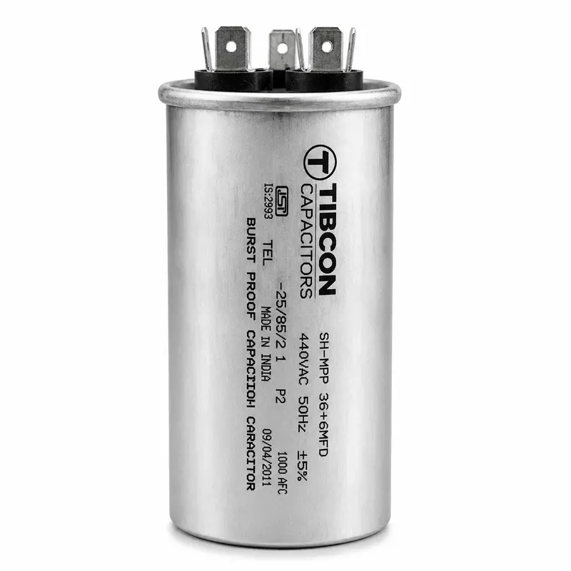 TIBCON 36+2/4/6 MFD Dual Capacitance Capacitor for Air Conditioner |BURST PROOF