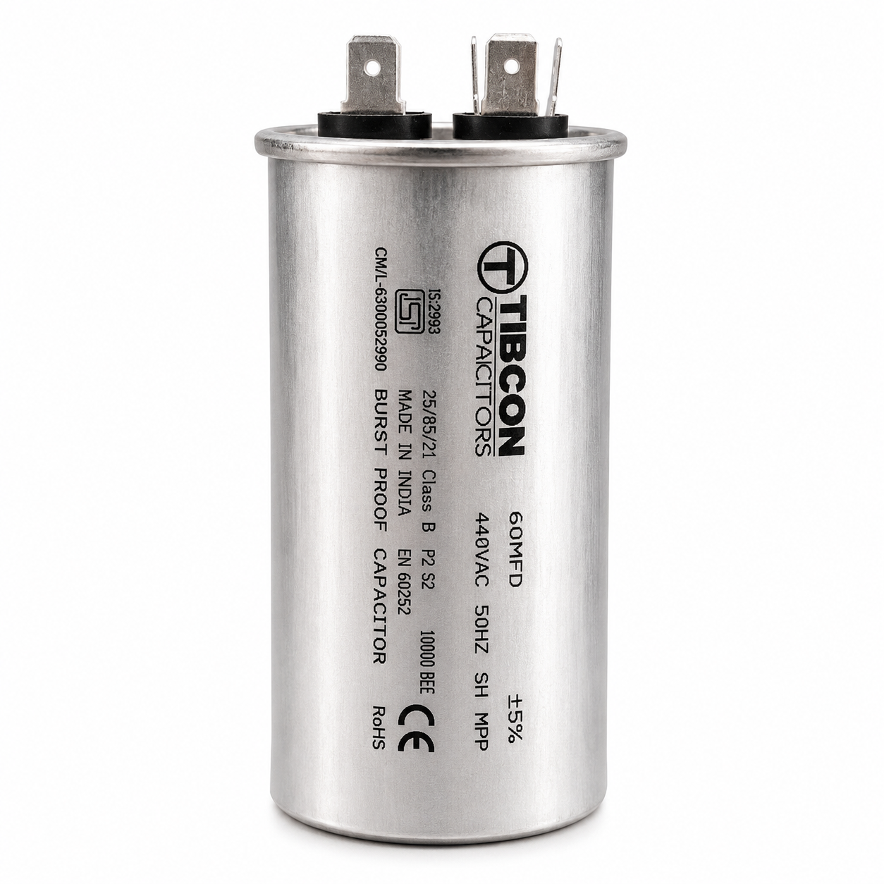 Tibcon 60 MFD Capacitor for Air Conditioner (PIN Type)