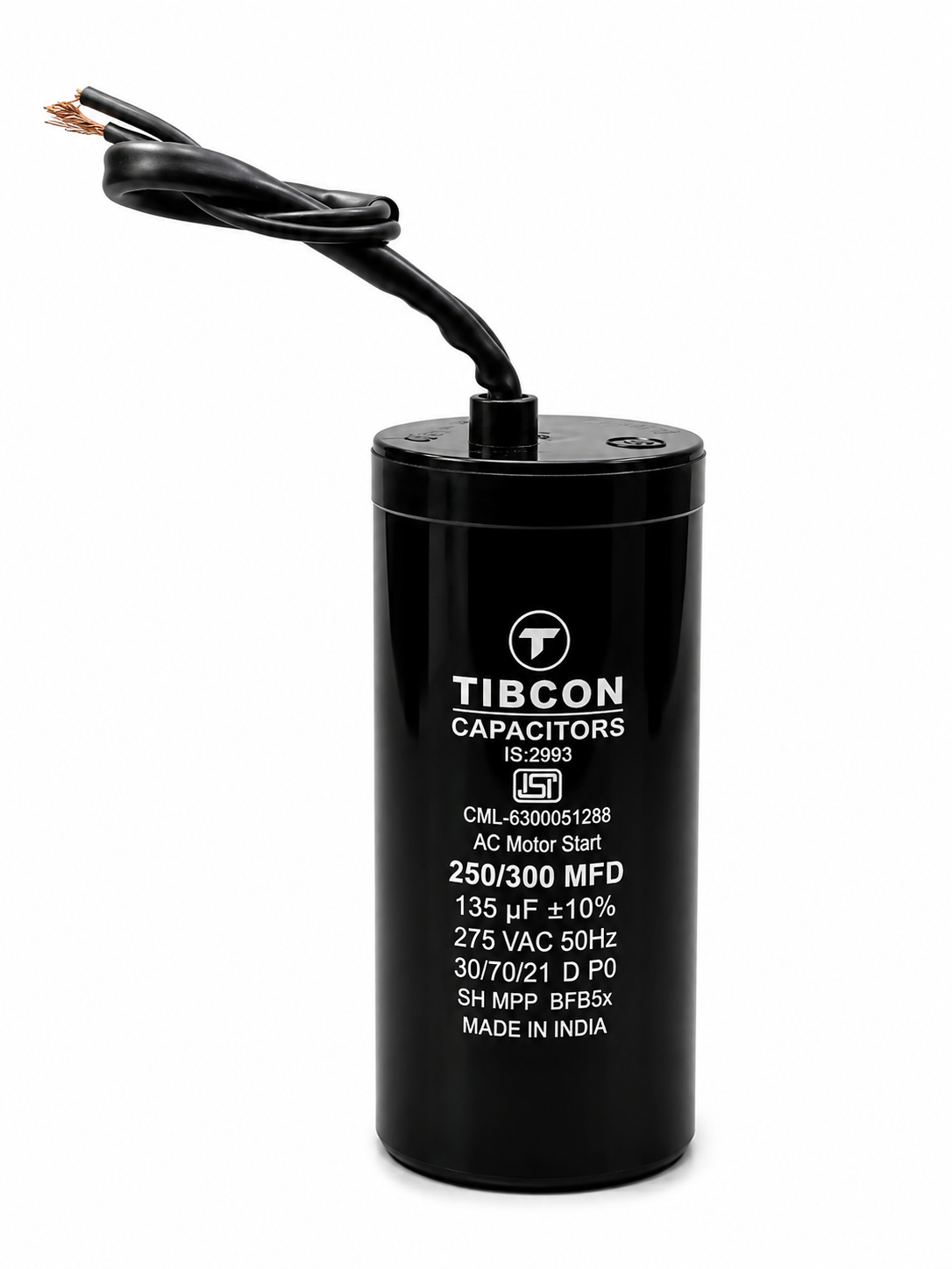 Tibcon 135 MFD (250-300) Motor Starting Capacitor | 275V | Starting | Dry