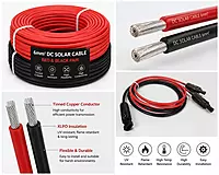 6mm² DC Solar Cable Set – Red & Black | Tinned Copper Wire [Sanflex]