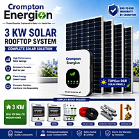 3 KW Crompton On-Grid System with Topcon DCR panels