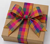 Check Fabric Ribbon-Multi Colour-4 cms-10 yards