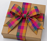 Check Fabric Ribbon-Multi Colour-4 cms-10 yards