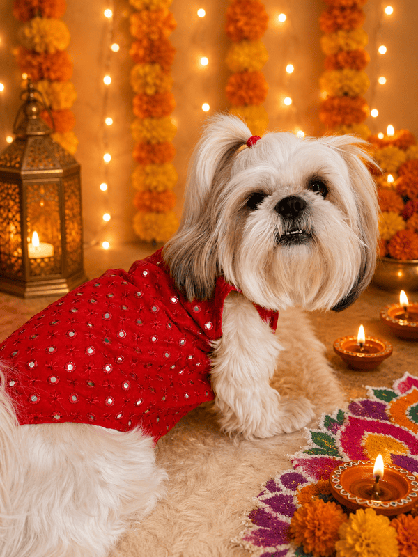 Red Mirror Kurta