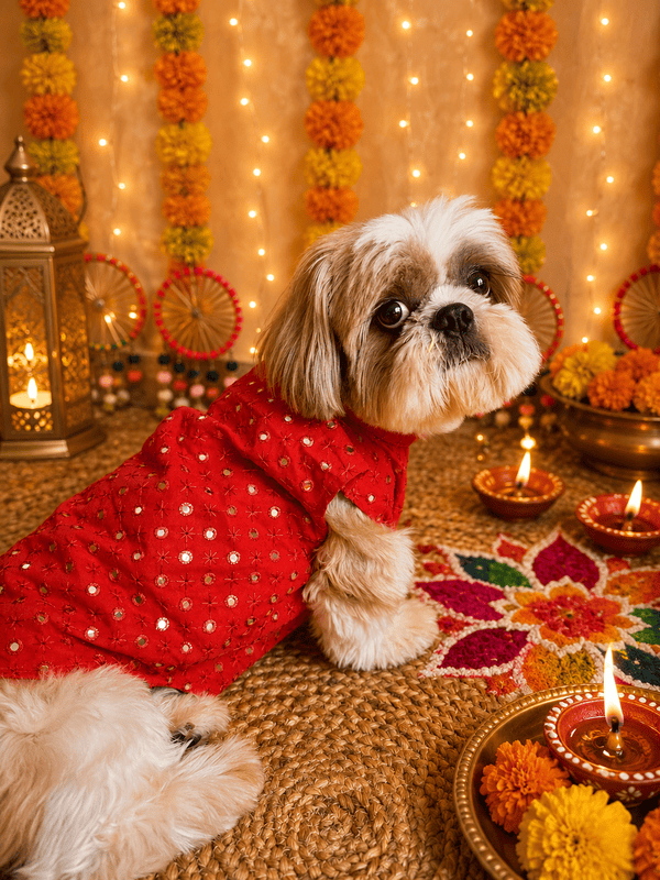 Red Mirror Kurta