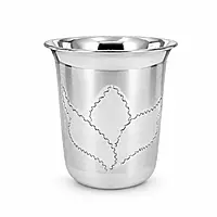 Sterling Silver Designer Pooja Glass Tumbler | Traditional Silver Drinking Glass
