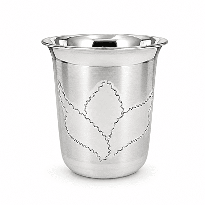 Sterling Silver Designer Pooja Glass Tumbler | Traditional Silver Drinking Glass