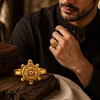 Panchaloha Tortoise Design Ring for Men and Women | Traditional Adjustable Spiritual Ring