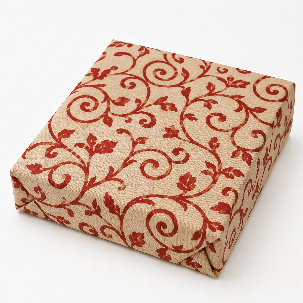 Faux Jute Roll - Maroon Print