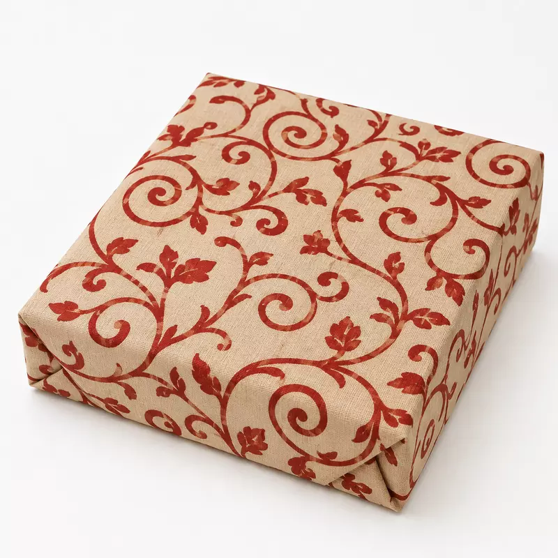 Faux Jute Roll - Maroon Print