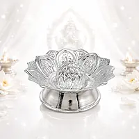 Sterling Silver Lotus Floral Base Incense Holder Approx 12 Gram