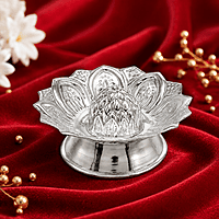 Sterling Silver Lotus Floral Base Incense Holder Approx 12 Gram