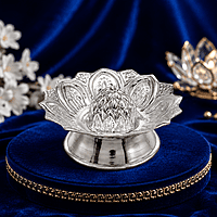 Sterling Silver Lotus Floral Base Incense Holder Approx 12 Gram