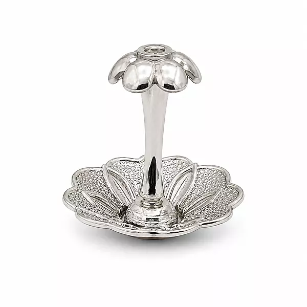 Sterling Silver Lotus Agarbatti Stick Stand | Decorative Incense Holder for Pooja
