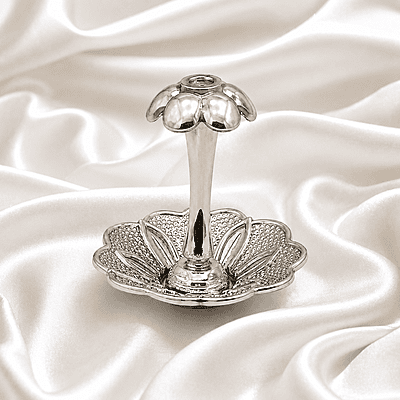 Sterling Silver Lotus Agarbatti Stick Stand | Decorative Incense Holder for Pooja