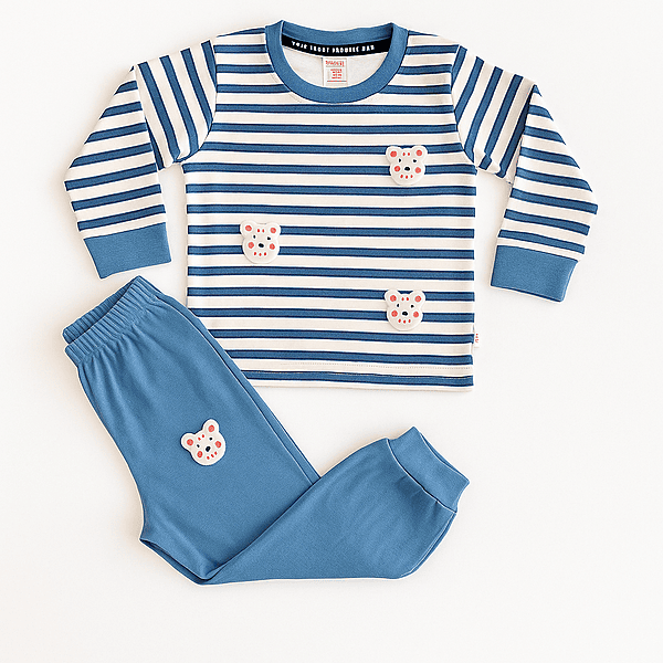 Bear Striped Kids Pajama Set