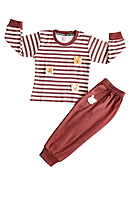 Bear Striped Kids Pajama Set