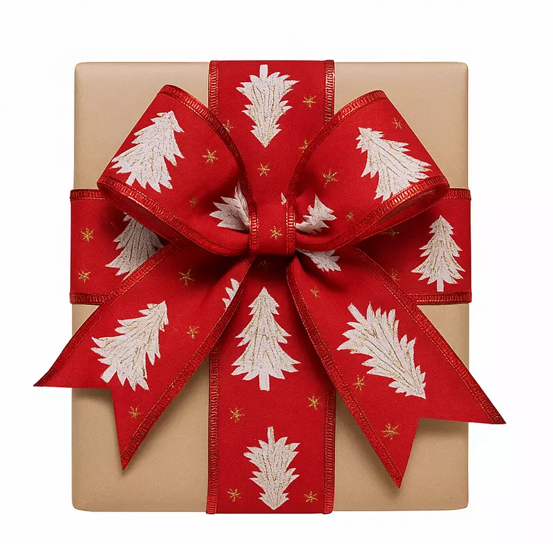 Sparkling Tree Delight Burlap Ribbon