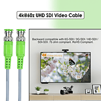 BNC Cable (Coxial) with Copper Wire Molded for CCTV Surveillance Camera | (Gold) - (Pack of 10Unit)