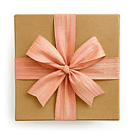 Blush Pink Ribbon with Gold Pattern