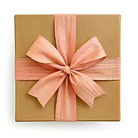 Blush Pink Ribbon with Gold Pattern