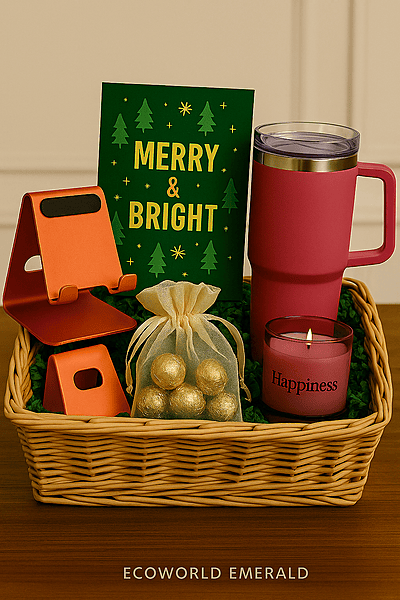 Merry & Bright Tech & Treats Gift Hamper – EcoWorld Emerald Collection