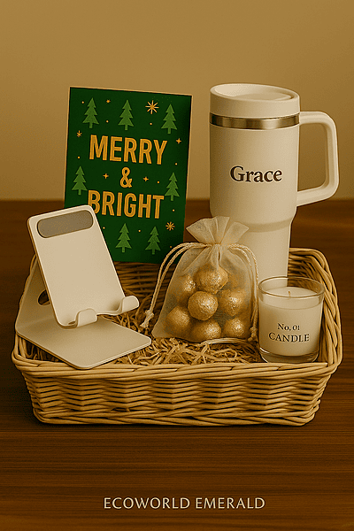 Grace & Glow White Christmas Gift Hamper – EcoWorld Emerald Edition