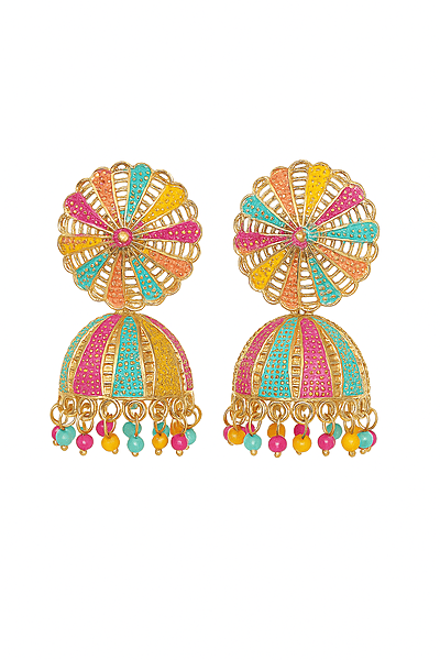 Vibrant Multicolor Dome Jhumka Earrings