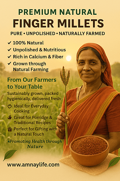 Natural Unpolished Finger Millets/Ragi/Mandia-1 Kg. (Natural Farming)