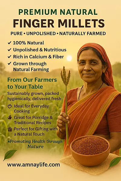 Natural Unpolished Finger Millets/Ragi/Mandia-1 Kg. (Natural Farming)