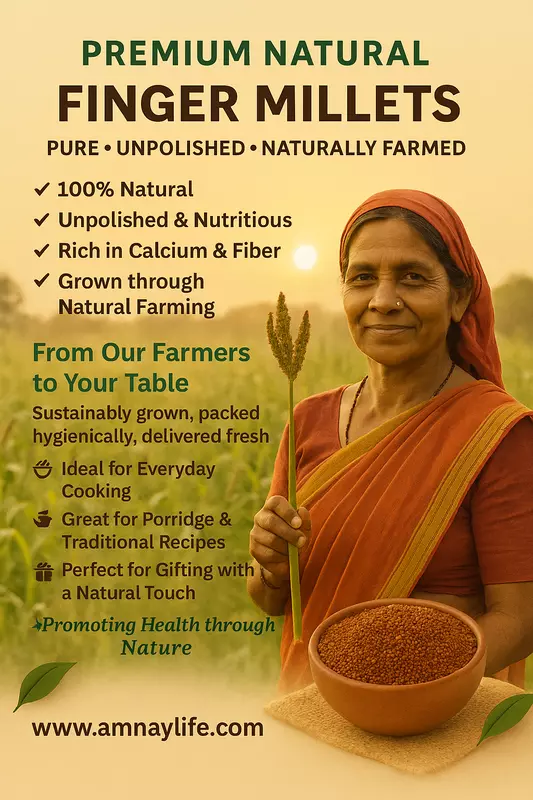 Natural Unpolished Finger Millets/Ragi/Mandia-1 Kg. (Natural Farming)