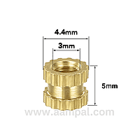 M3 X 5mm Brass Heat set Threaded Round Insert Nut For Molding,3D Printing
