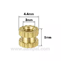 M3 X 5mm Brass Heat set Threaded Round Insert Nut For Molding,3D Printing