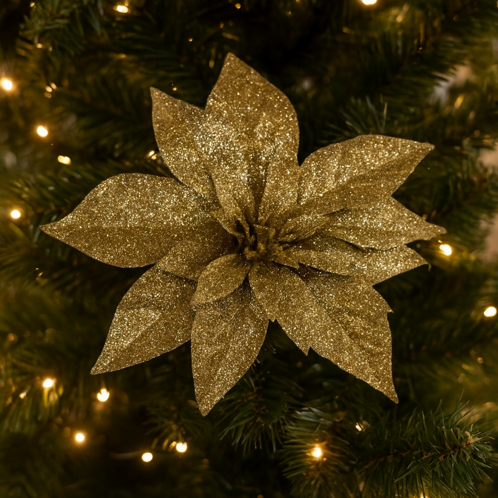 Metallic Golden Luxe Poinsettia
