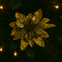 Gold Double Layer Glitter Flower