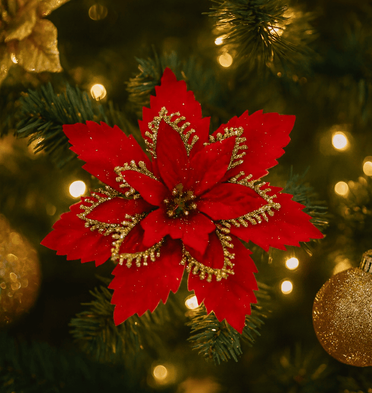 Red Flower with Glitter Flower Center