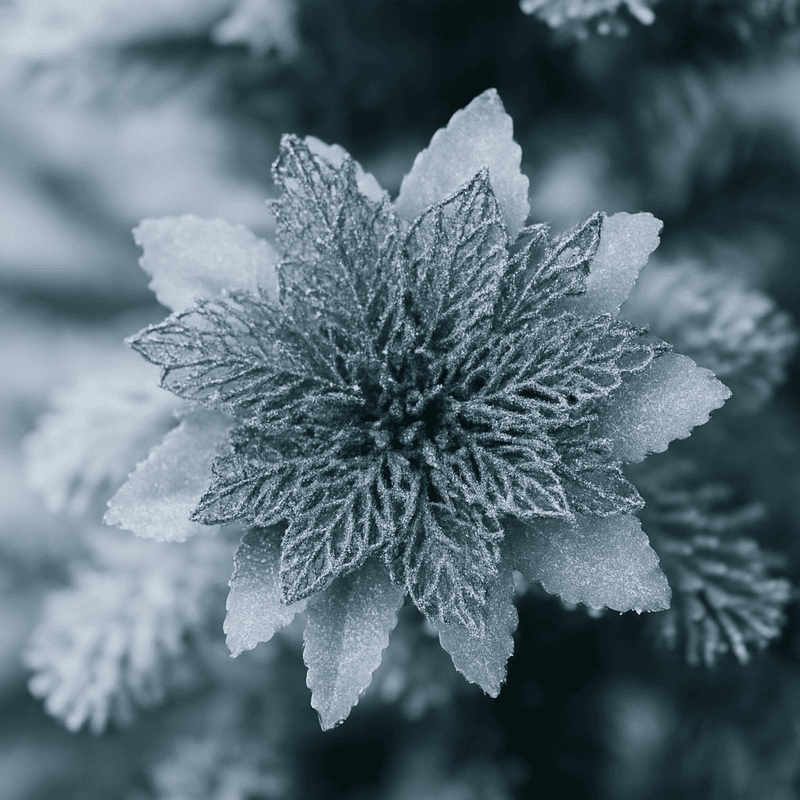 Silver Flower With Silver Glitter Petals