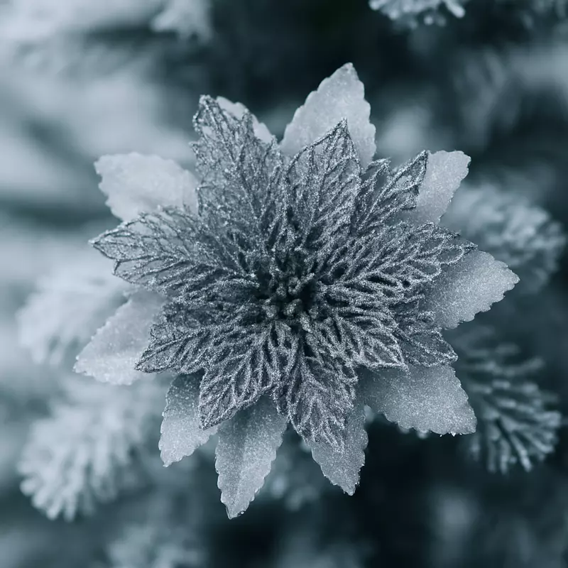 Silver Flower With Silver Glitter Petals