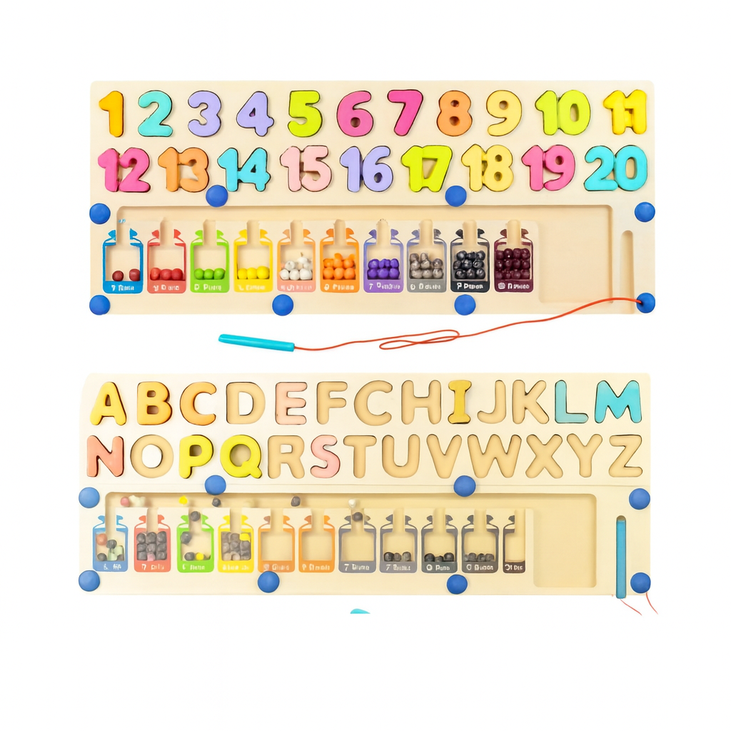 Study Magnetic Maze Board – eco-friendly wooden maze with alphabets and numbers for fun learning