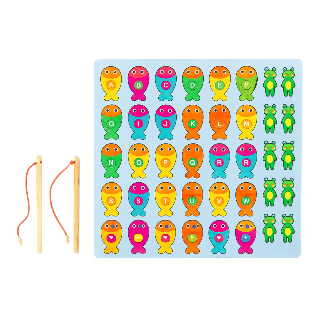 Letter Fish Board – eco-friendly wooden fish-shaped alphabet puzzle