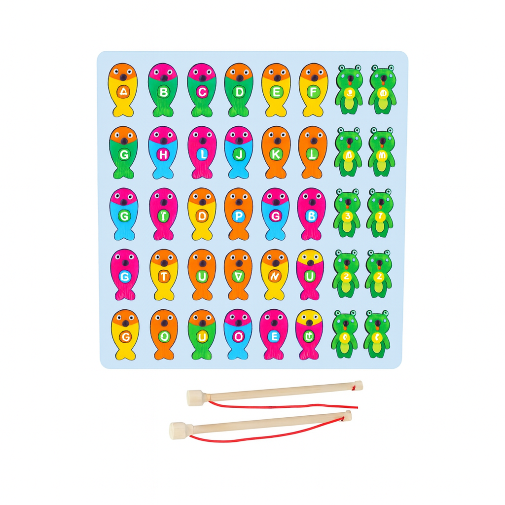 Letter Fish Board – eco-friendly wooden fish-shaped alphabet puzzle