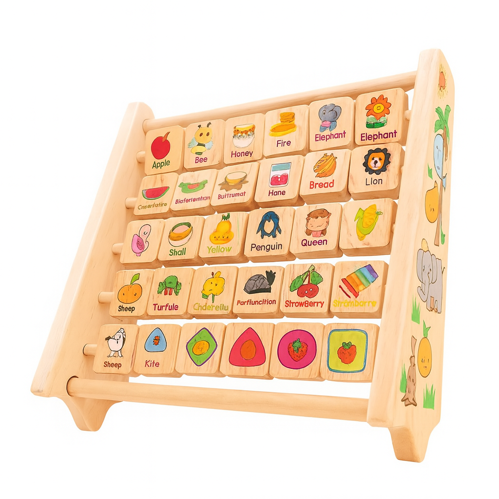 ABCD Flip Frame – eco-friendly wooden flip frame for interactive alphabet learning