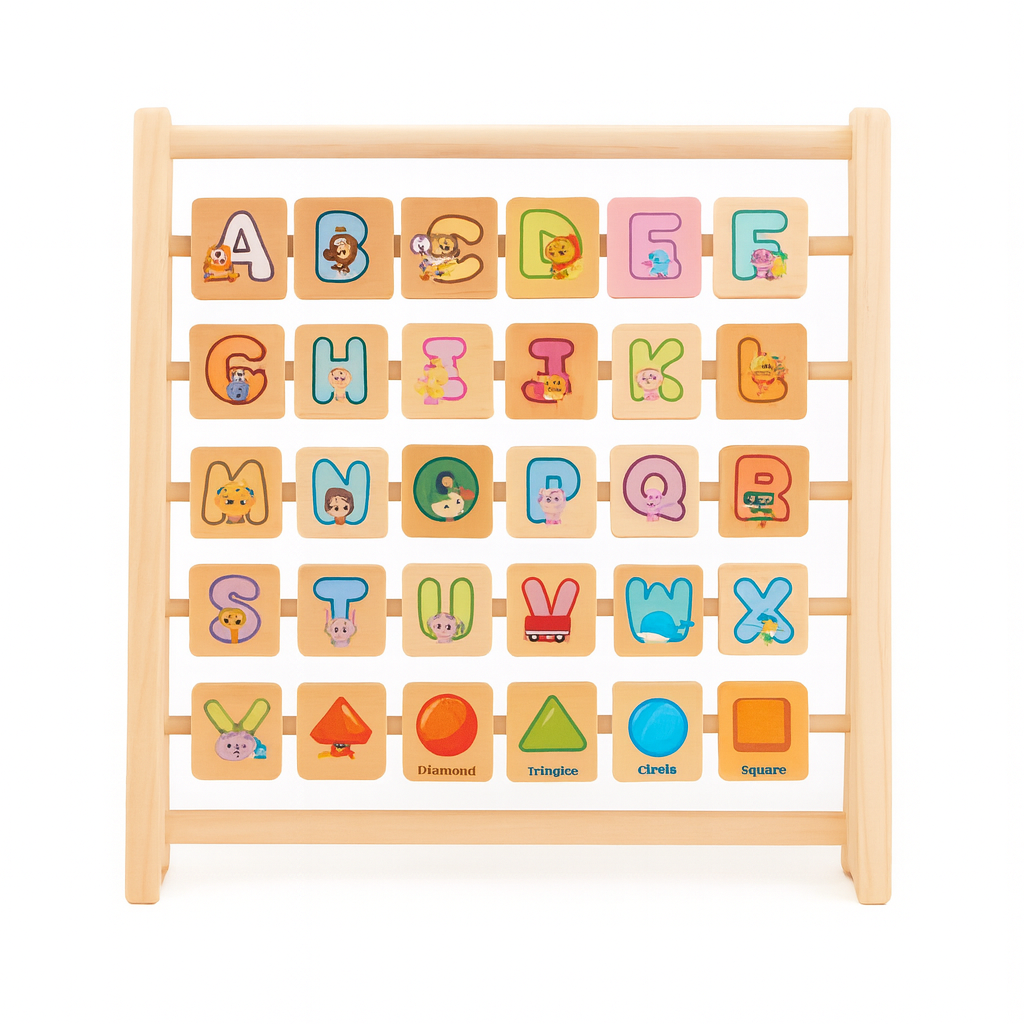 ABCD Flip Frame – eco-friendly wooden flip frame for interactive alphabet learning