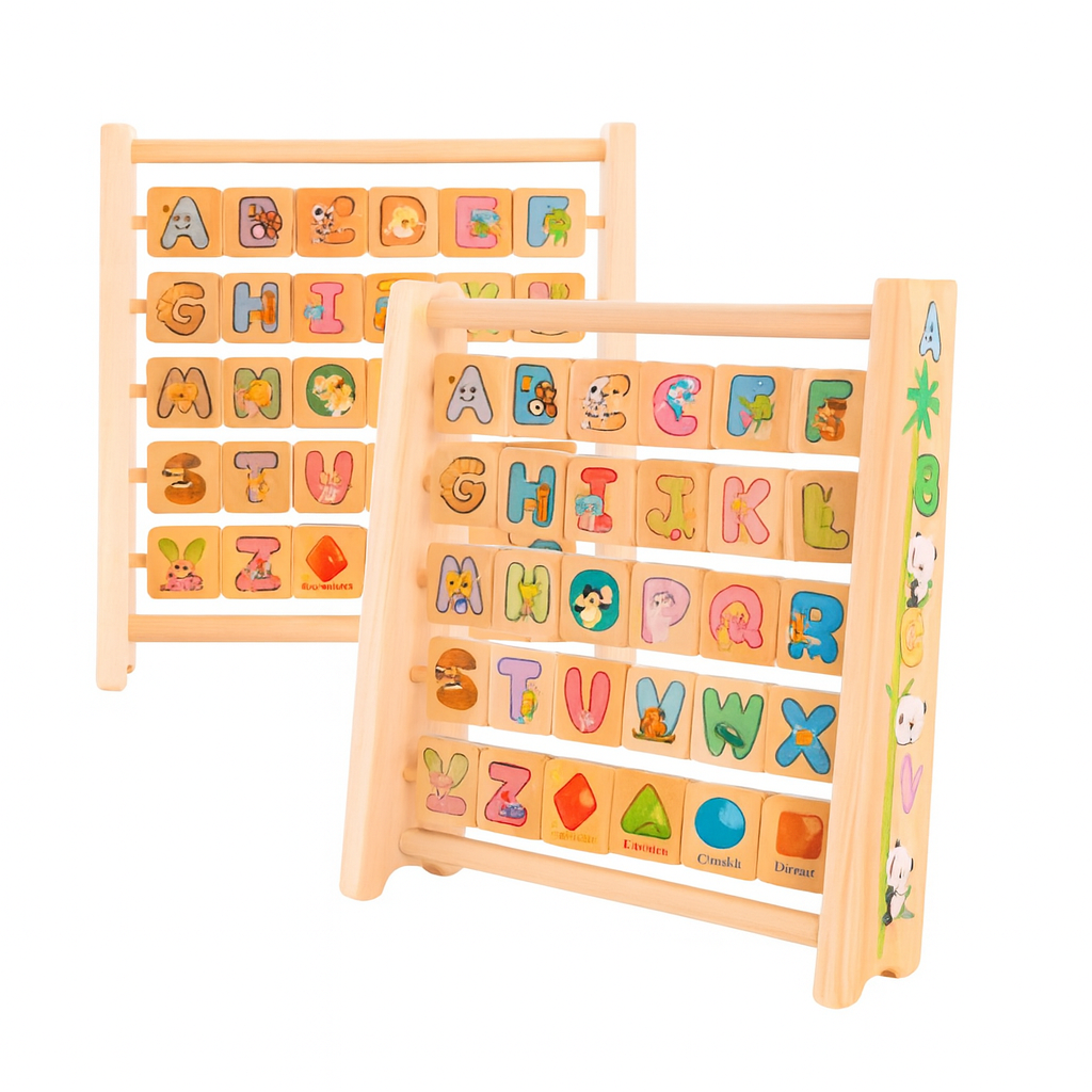 ABCD Flip Frame – eco-friendly wooden flip frame for interactive alphabet learning
