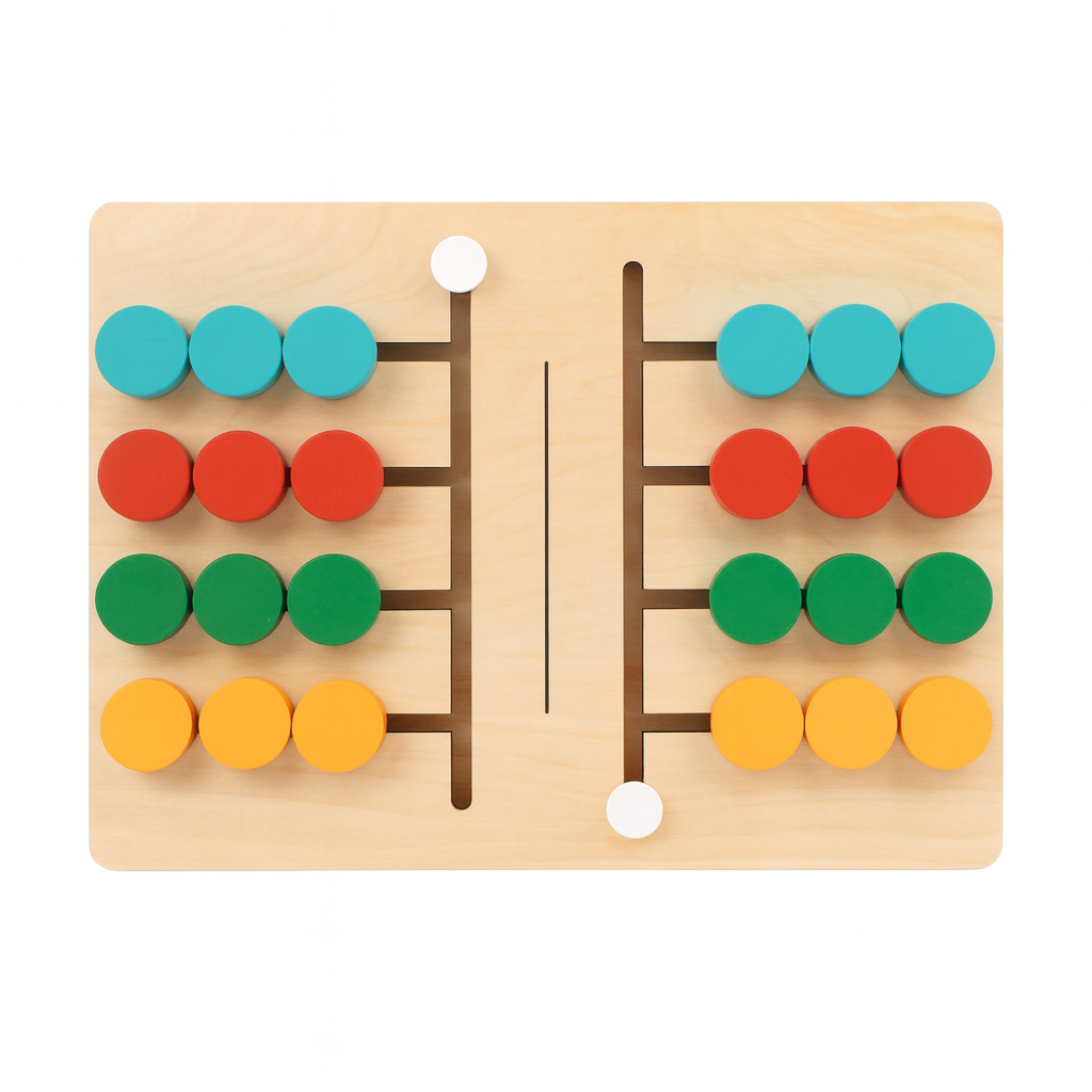 Multi Player Colour Sorting – eco-friendly wooden slide puzzle for colour matching and skill-building
