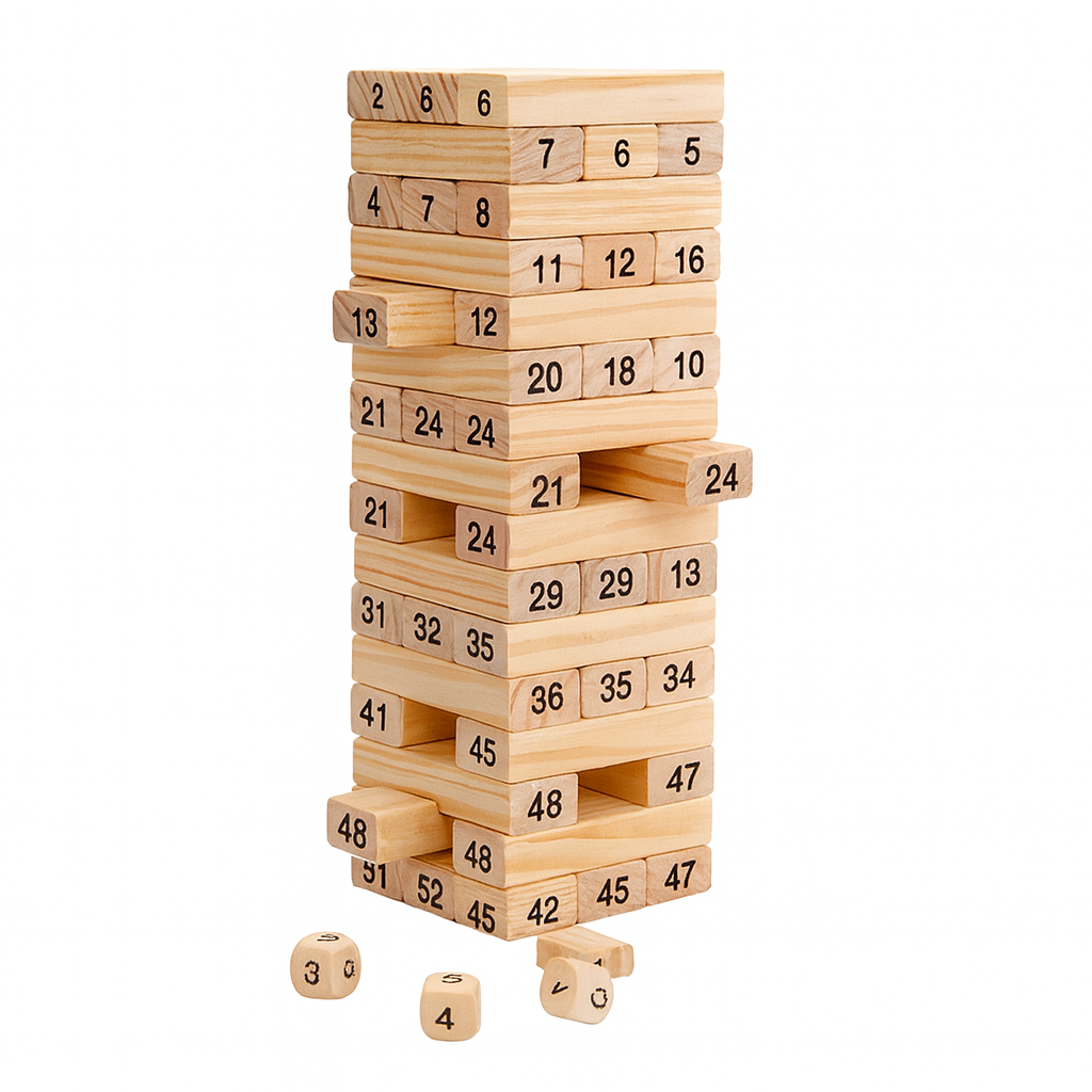 Number Zinga/Jenga Tower Game – Fun Stacking & Dice Challenge